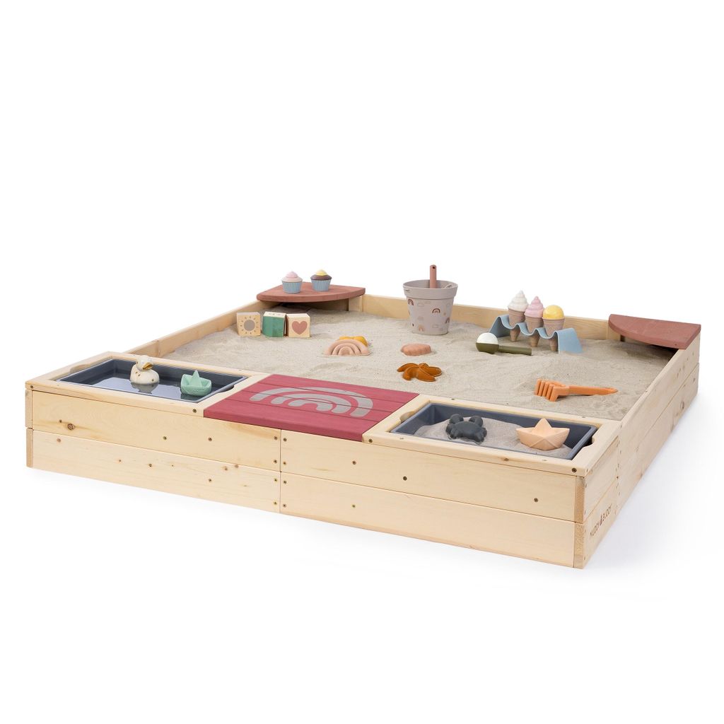 MUDDY BUDDY Sandkasten "Beach Rebel" natur - puderrosa