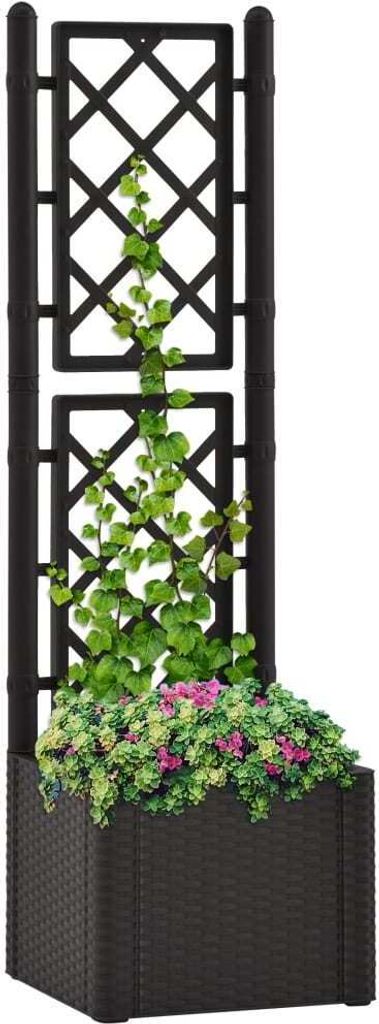 "2026 Promotion" Garten-Hochbeet - Pflanzkasten - mit Spalier Selbstbewässerungssystem Anthrazit - Beete CC8197