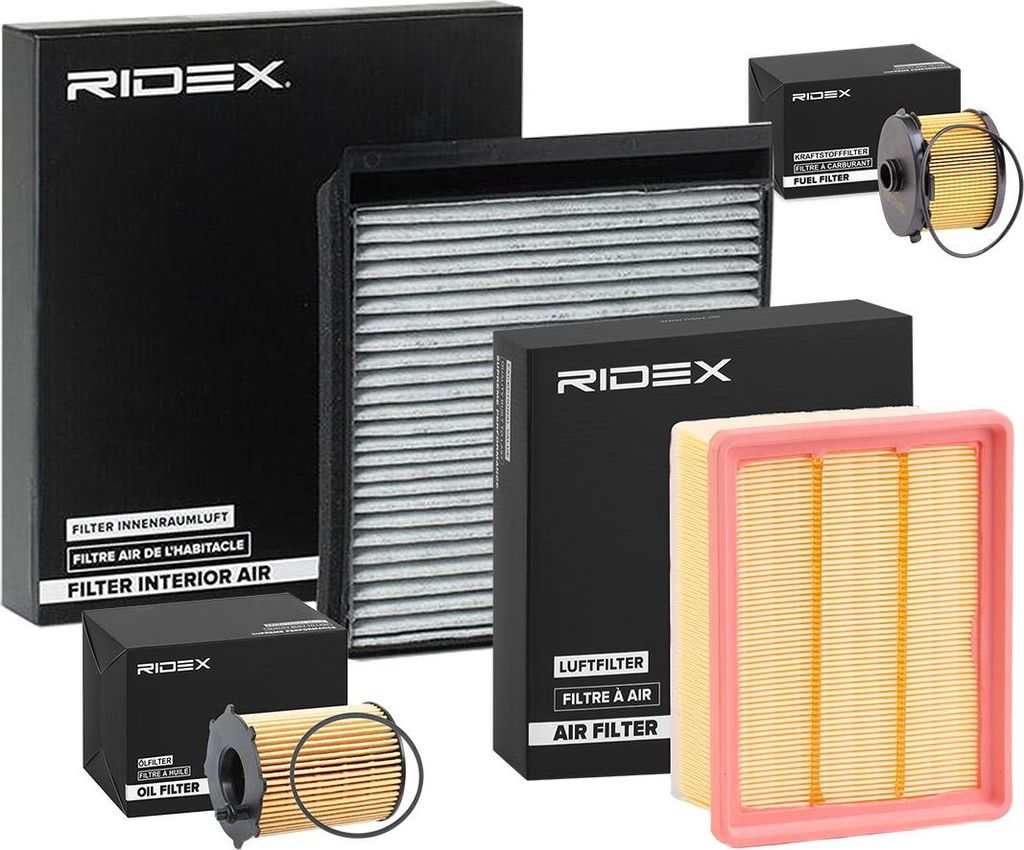 RIDEX Filterset Inspektionspaket Filtersatz passend für PEUGEOT PARTNER Kasten PARTNER Combispace (5F) PARTNER Kasten (5) für CITROËN