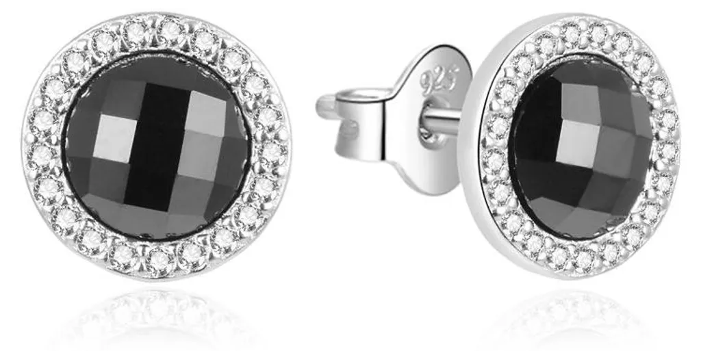 Boucles d'oreilles zircons scintillants et finition argentée AGT-E214PWBK