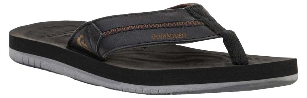 Quiko - "Coastal Oasis Deluxe" Flipflops für Herren, Leder PP7637 (38 EU) (Schwarz)