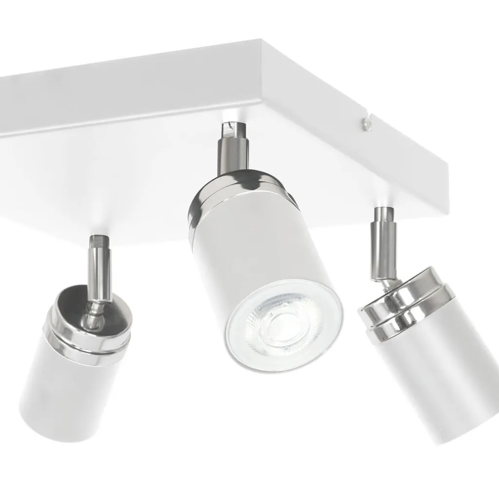 Reno x4 Plafonnier Moderne Blanc - Luminaire de Plafond Design Orientable