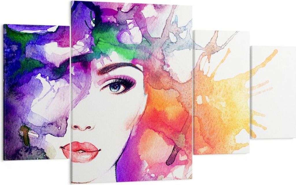 Bild auf Leinwand - Leinwandbild - Frau Abstraktion - 160x90cm - Wand Bild - Wanddeko - Wandbilder - Leinwanddruck - Bilder - Kunstdruck - Wanddeko...