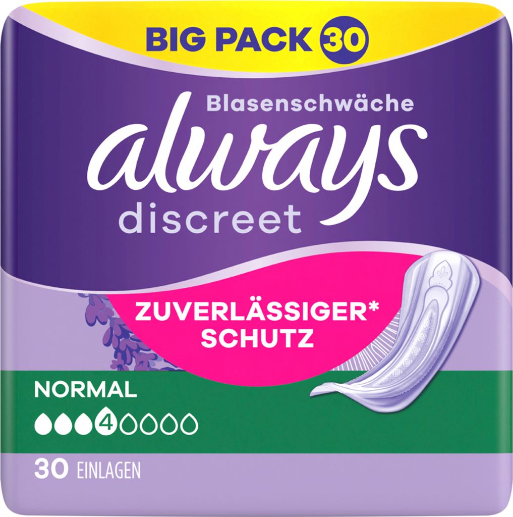 always discreet Inkontinenz-Einlage Normal Big Pack 30 Produktbild 