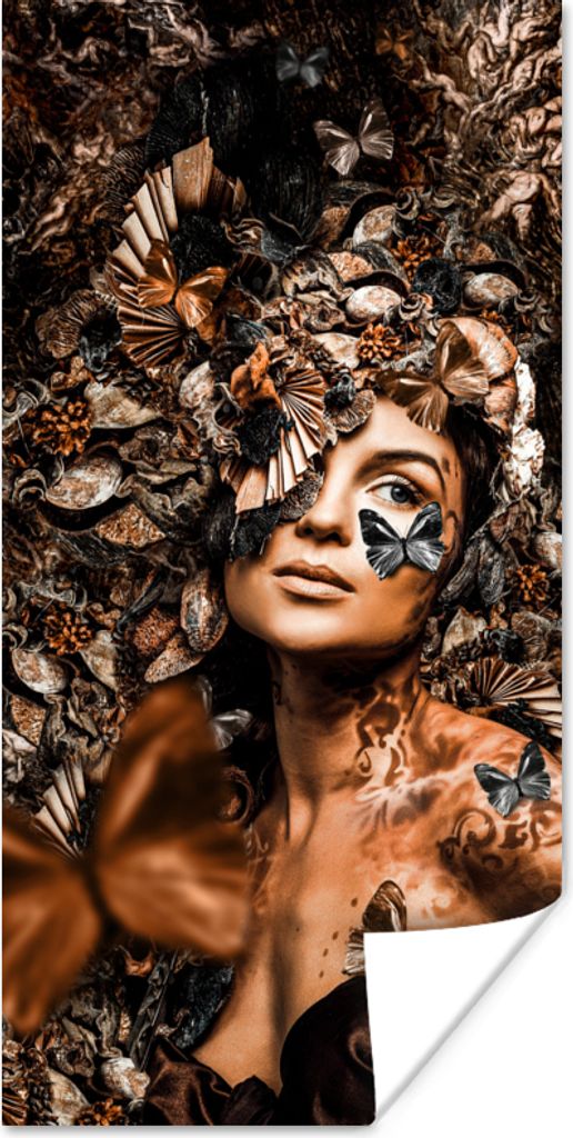 MuchoWow Poster Luxus - Frau - Collage 60x120 cm - Wandschmuck