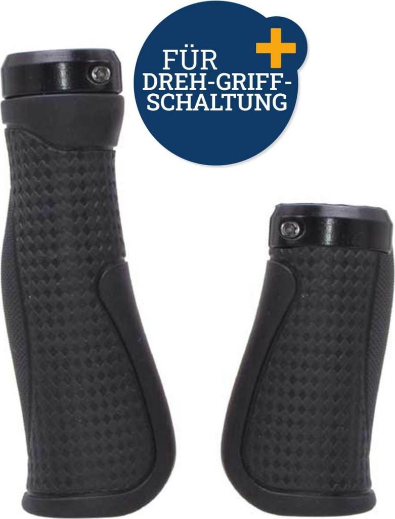 Set di manopole per bicicletta Ergo-Grip nere per cambio a Immagine del prodotto 