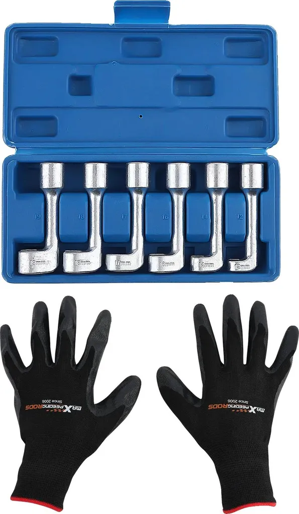 Jeu de 6 douilles diesel 1/2" - 12 pans, 12-19mm, 100mm, conduite carburant