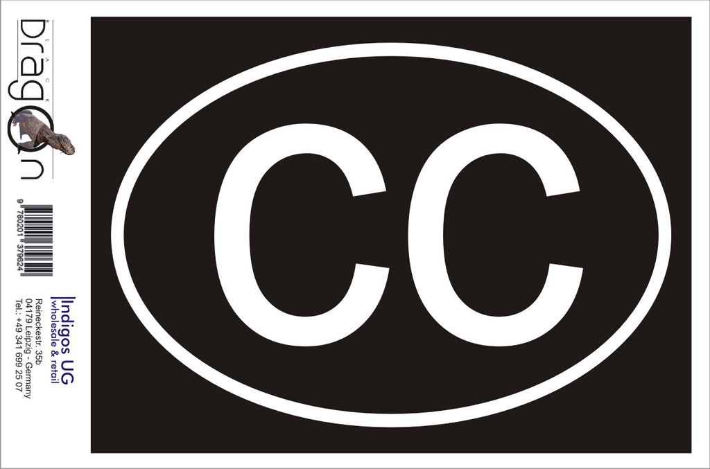 Aufkleber / Autoaufkleber - JDM / Die cut / Auto / OEM - Konsularisches Korps CC - 160X110 mm schwarz - Heckscheibe / Heckscheibenaufkleber