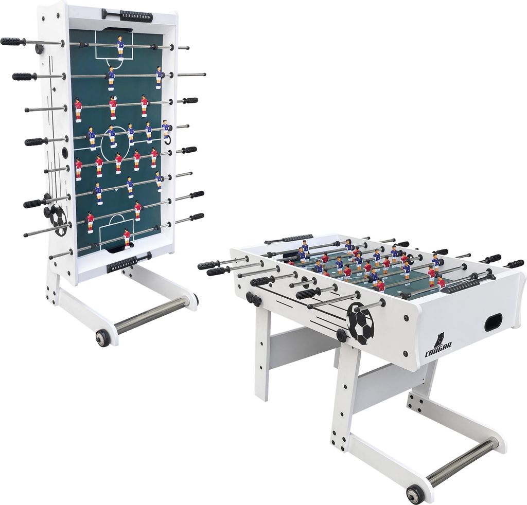 Cougar Scorpion Kick Tischkicker | Kickertisch in Weiß klappbar | Fußballtisch inkl. 2 Bälle & Punktezähler | Indoor Tischfußball für Kinder ...