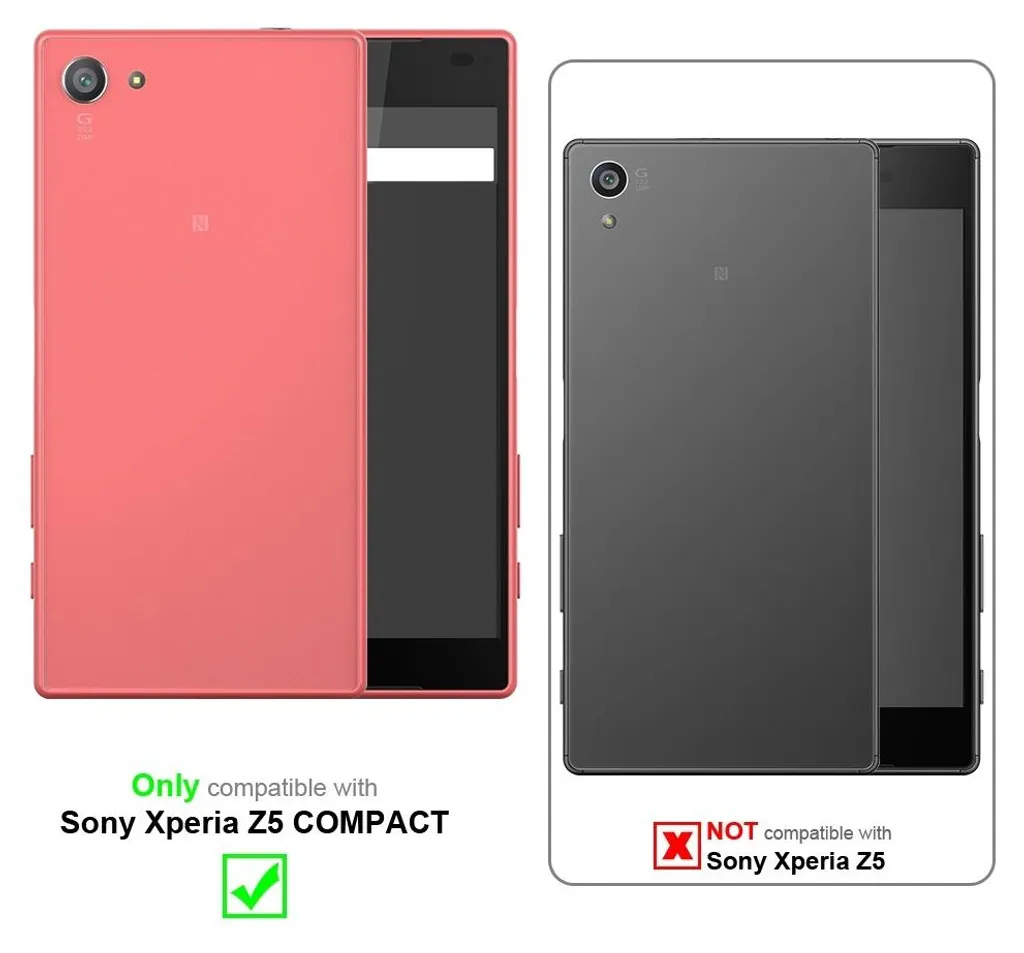 Cadorabo Sony Xperia Z3 Compact Custodia di Libro di Finta-Pelle Matt Retro in Rosso OPACHE – con Vani di Carte Funzione Stand e Chiusura Magnetica – Portafoglio Cover Case Wallet Book Etui