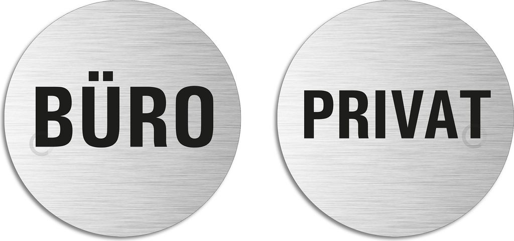 Türschild Wortschild Büroschilder 2er-Set Büro + Privat Ø Produktbild 