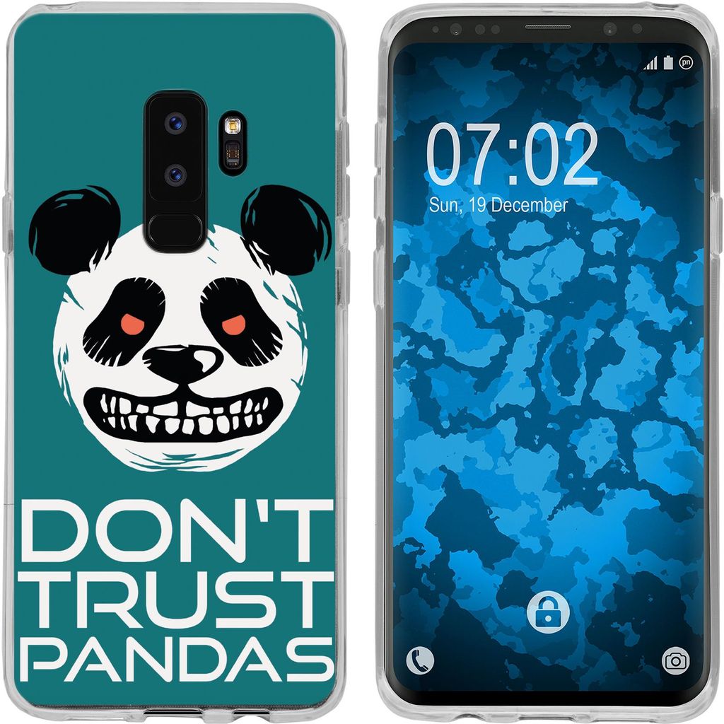 PhoneNatic Case kompatibel mit Samsung Galaxy S9 Plus Silikon-Hülle Crazy Animals Panda M2