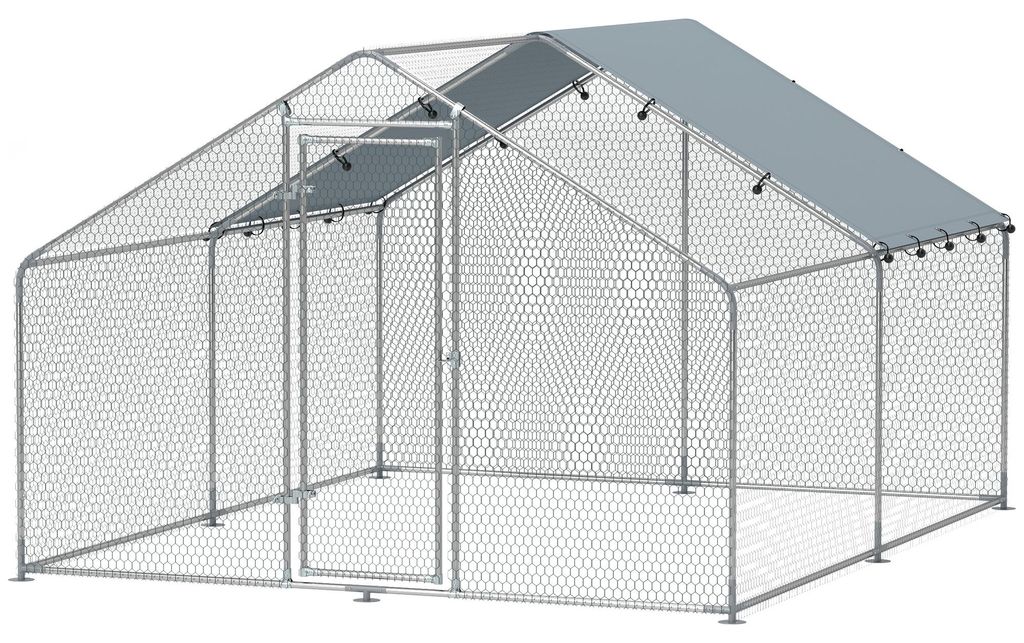 PawHut kippenhok, 10,2 m², afmetingen 3 x 3,4 x 1,9 m, met Productafbeelding 