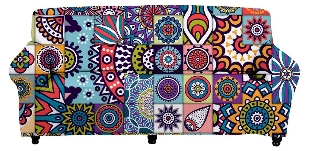 Sofakissen für Couch und Loveseat im indischen Boho-Mandala-Stil