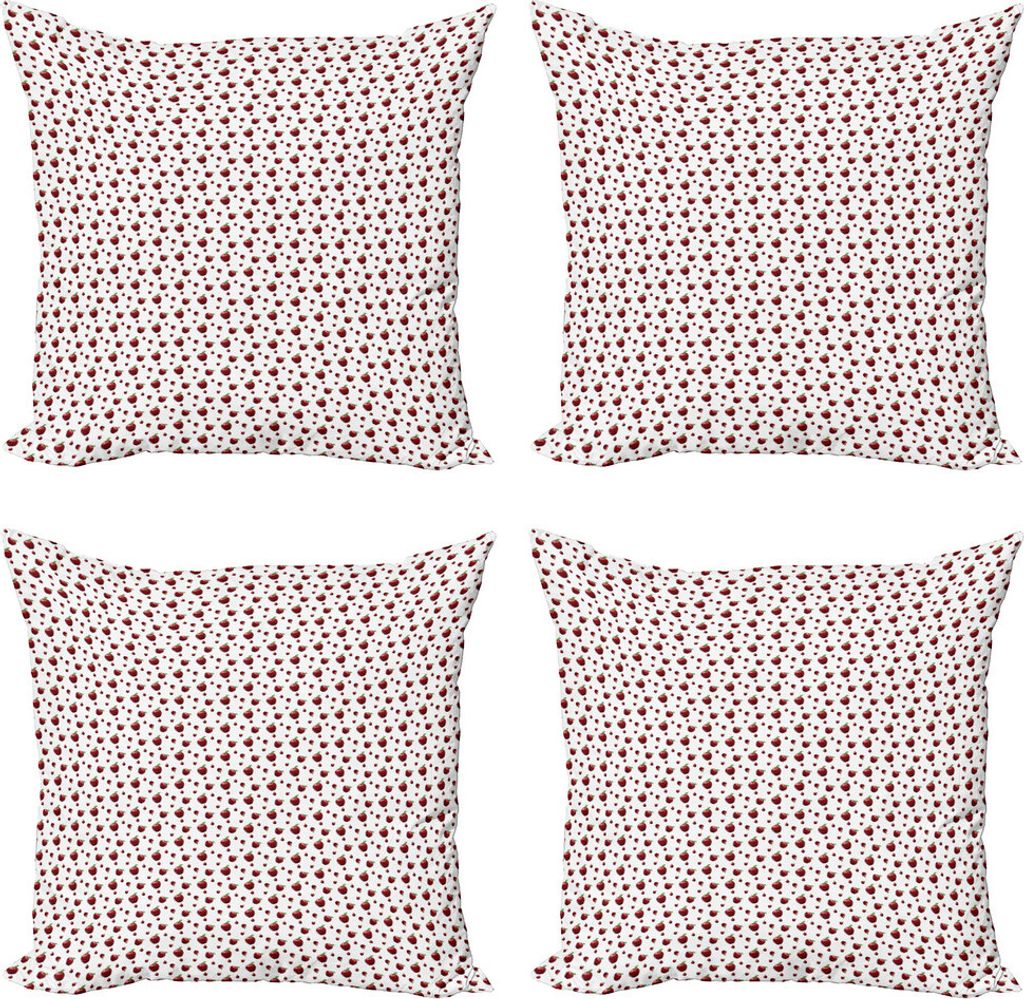 ABAKUHAUS Polygonen Kissenbezug Set (4 Stück), Kristall Blick Apfelfrucht, Moderner Doppelseitiger Digitaldruck, 40 cm x 40 cm, Ruby-Grün Weiß