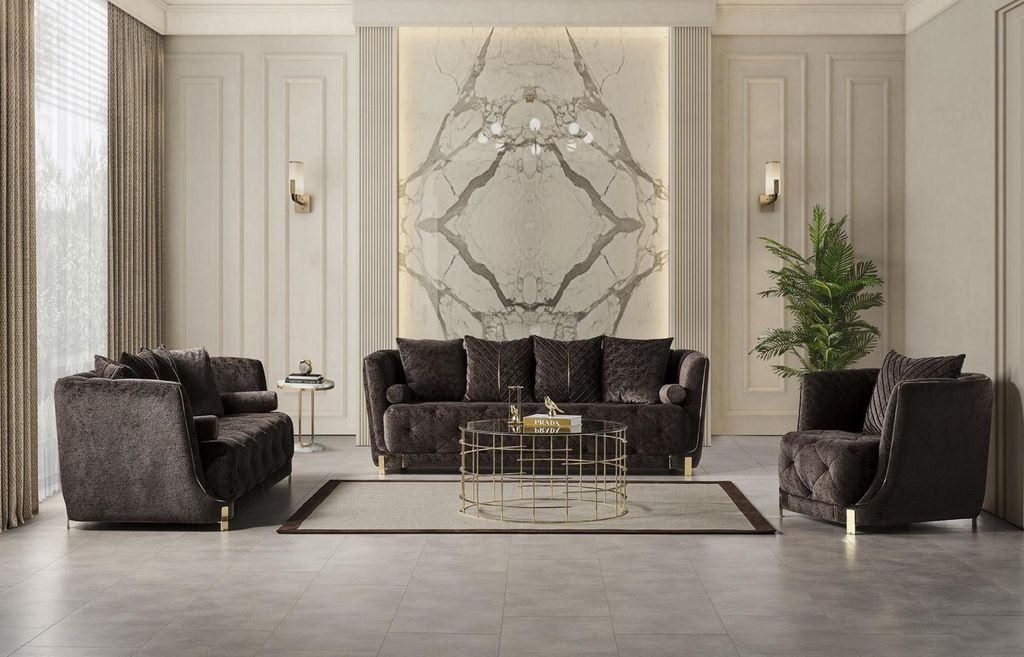 Sofagarnitur 2x 3-Sitzer Sofas Set Design Sofa Polster Couchen Modern Sessel