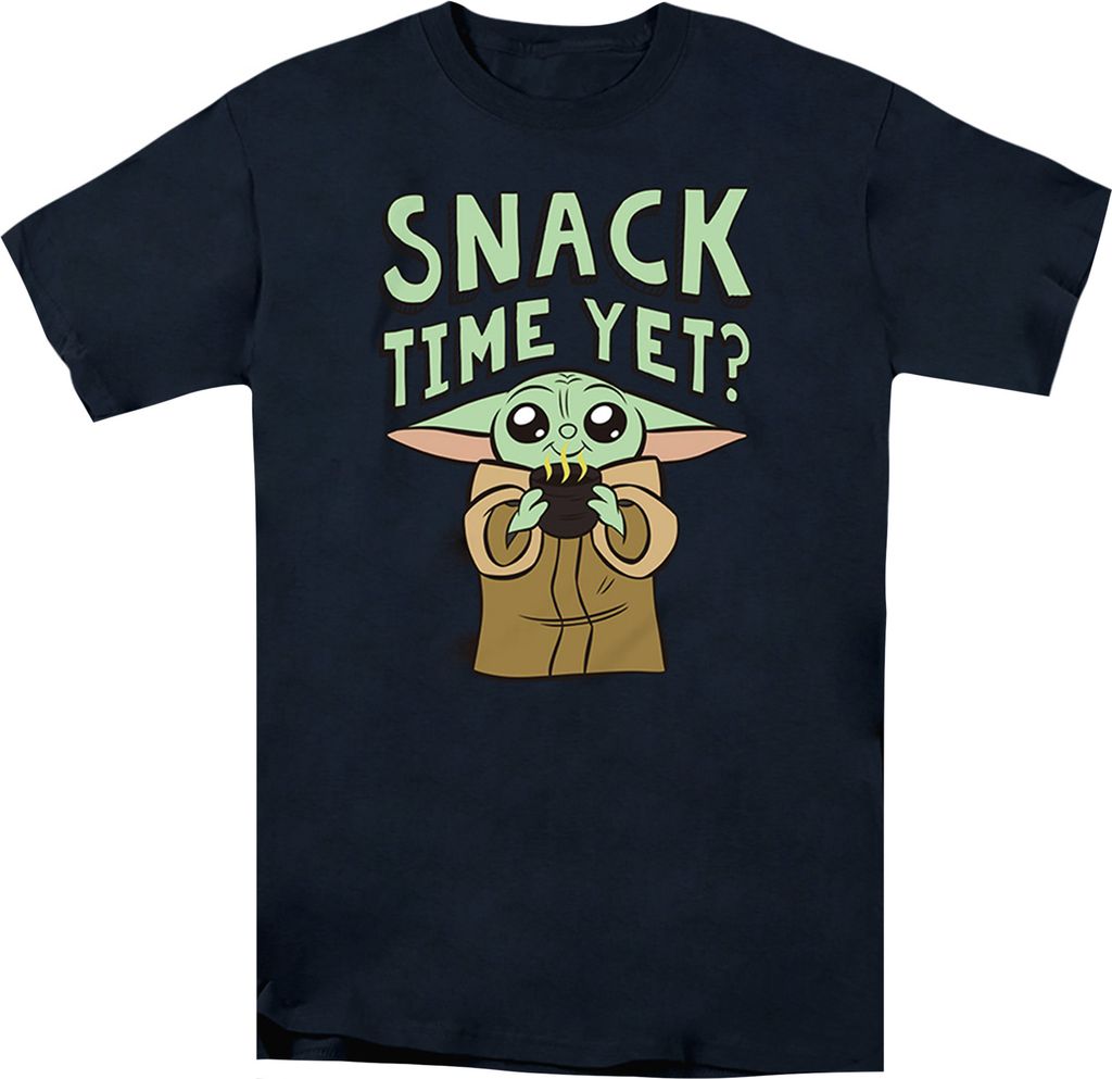 Star Wars Mandalorian - "Snack Time Yet?" T-Shirt für Herren TV2846 (L) (Marineblau)