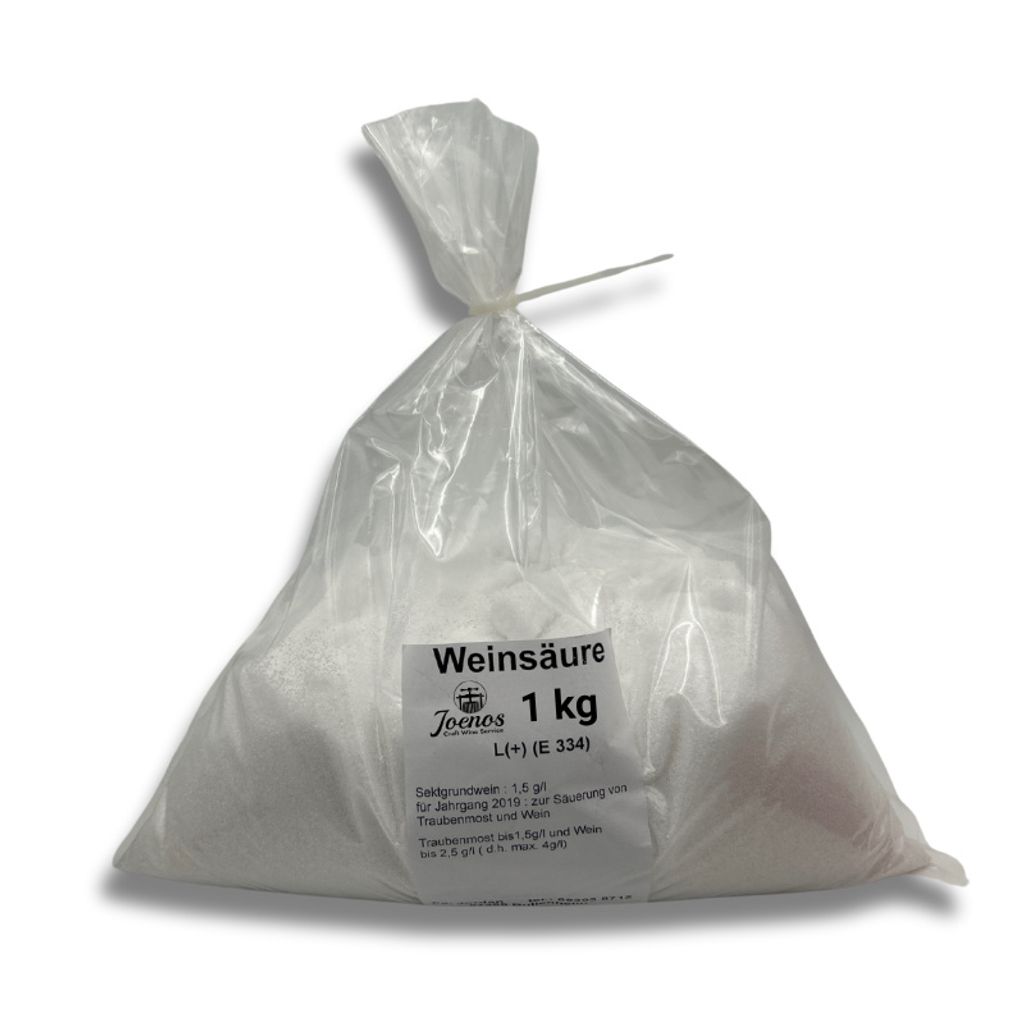Weinsäure, L(+) E334,natürliche, organische Säure, 1 kg Beutel