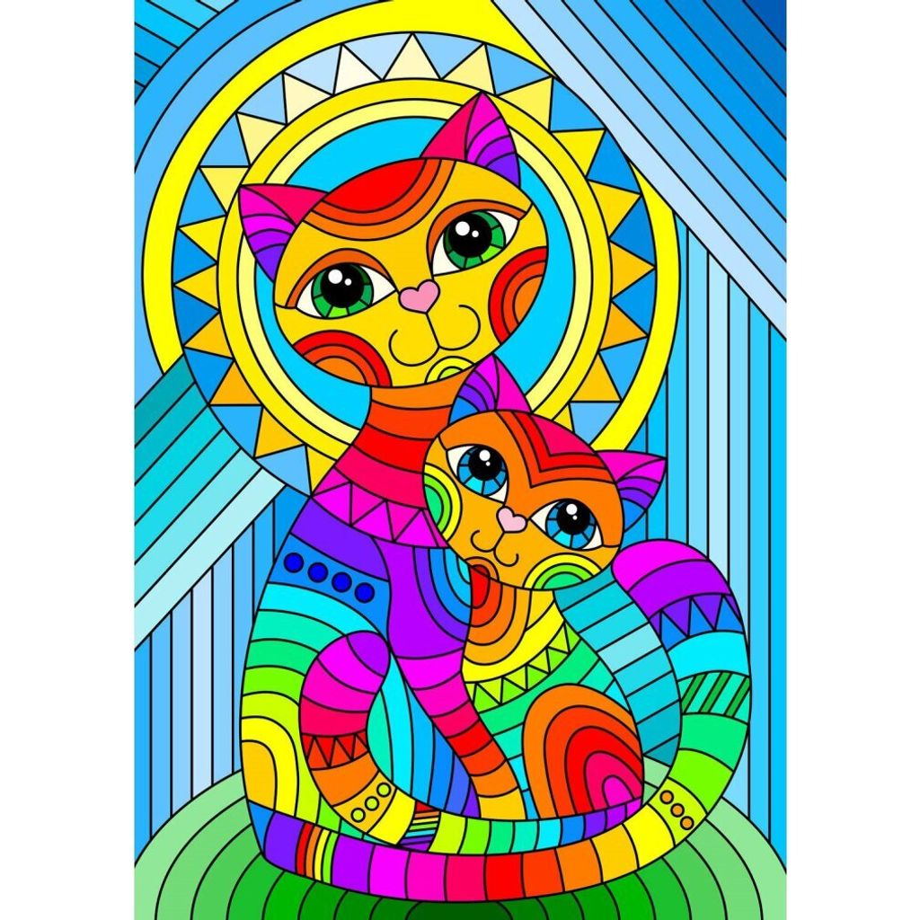 ENJOY Puzzle Ornamental Katze mit Katze 1000 Teile