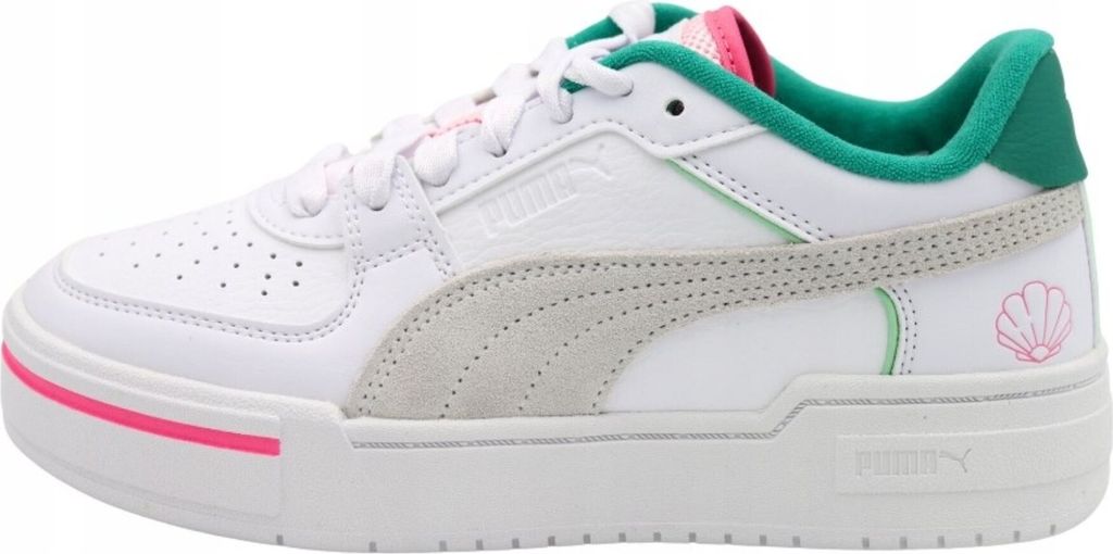 Puma Damen Halbschuhe 39588301 aus beschichtetem Leder in Weiß mit Schnürung