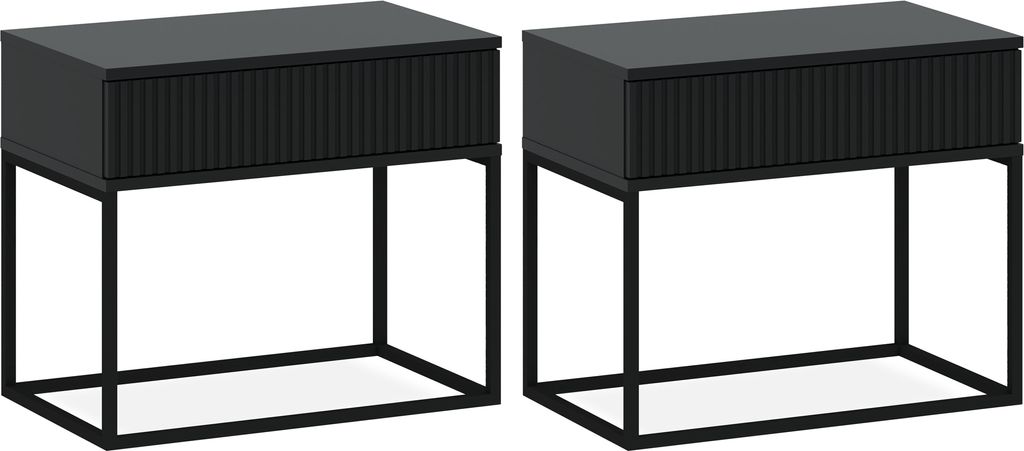 Nachttisch RECTUS 2-er Set, Nachtschrank, Modern, 39x60cm