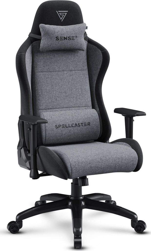 Fotel gamingowy SENSE7 Spellcaster FUKU XL, materiał, szary Zdjęcie produktu 
