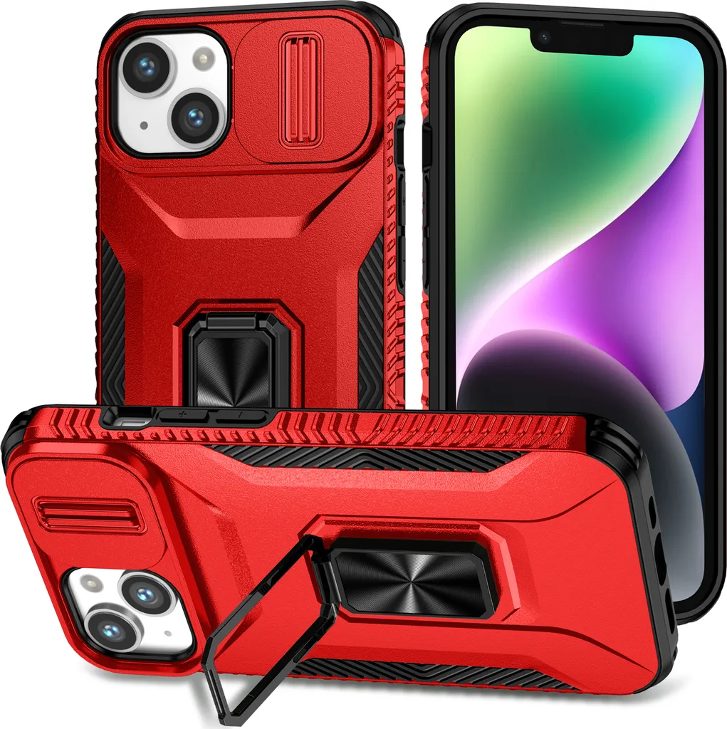 Cover Rugged iPhone 12 Mini / 13 Mini Protezione Militare Rossa