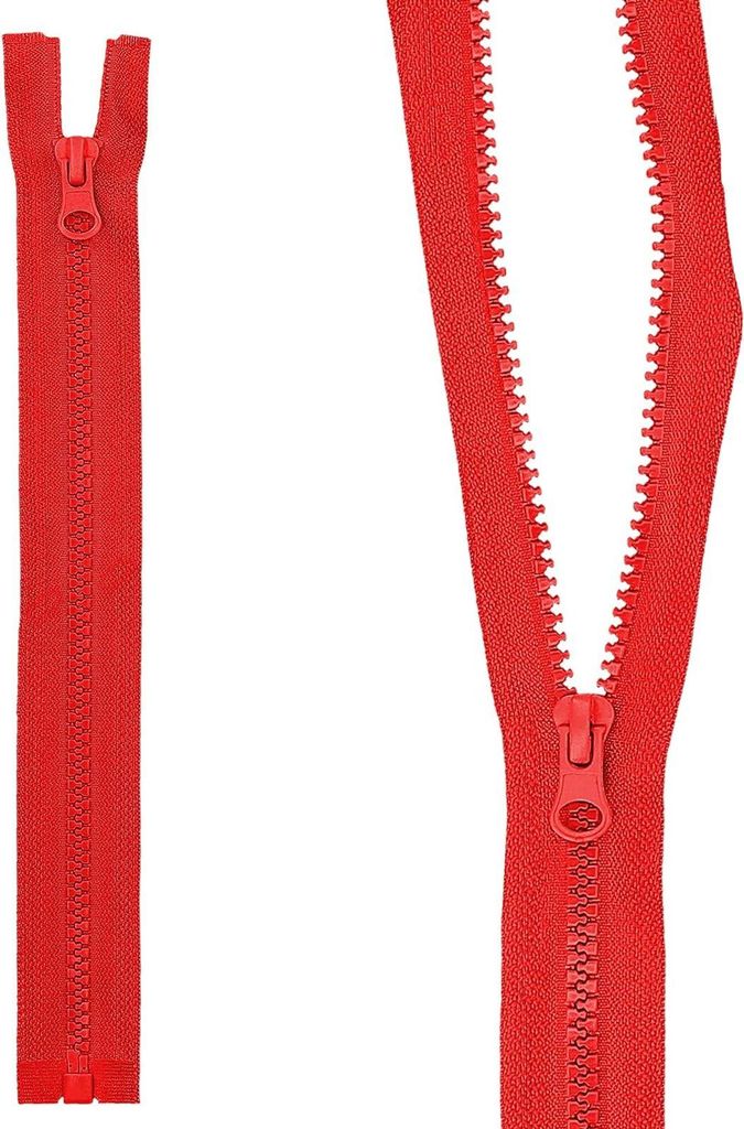 mumbi Fermeture éclair divisible 5mm 60cm rouge plastique Image du produit 