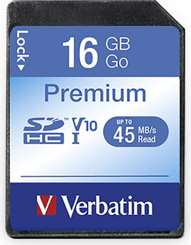 SD Card 16GB Verbatim SDHC Premium Class 10 retail
