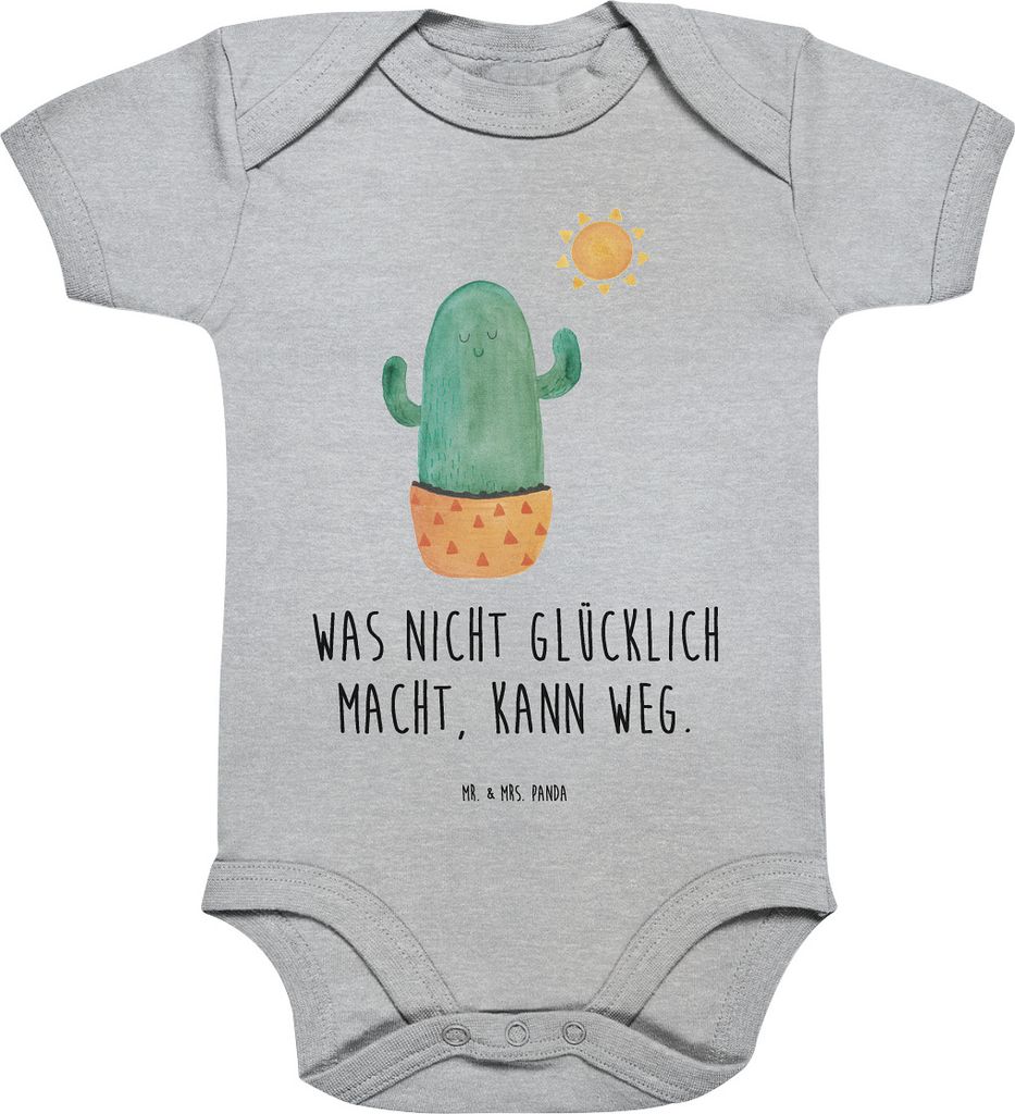 Mr. & Mrs. Panda Babystrampler Kaktus Sonne 1. - 3. Monat - Heather Grey - Geschenk, Kakteen, Einteiler, Freundin, Scheidung, Geschenkidee, babykle...