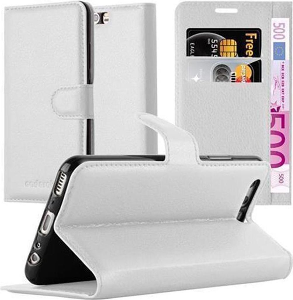 Cadorabo Hülle für Huawei P10 Schutz Hülle in Weiß Handyhülle Etui Case Cover Magnetverschluss