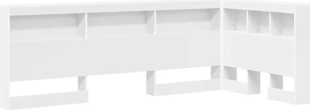 vidaXL Aufbewahrungskopfteil mit Regal Weiß 90 cm Holzwerkstoff