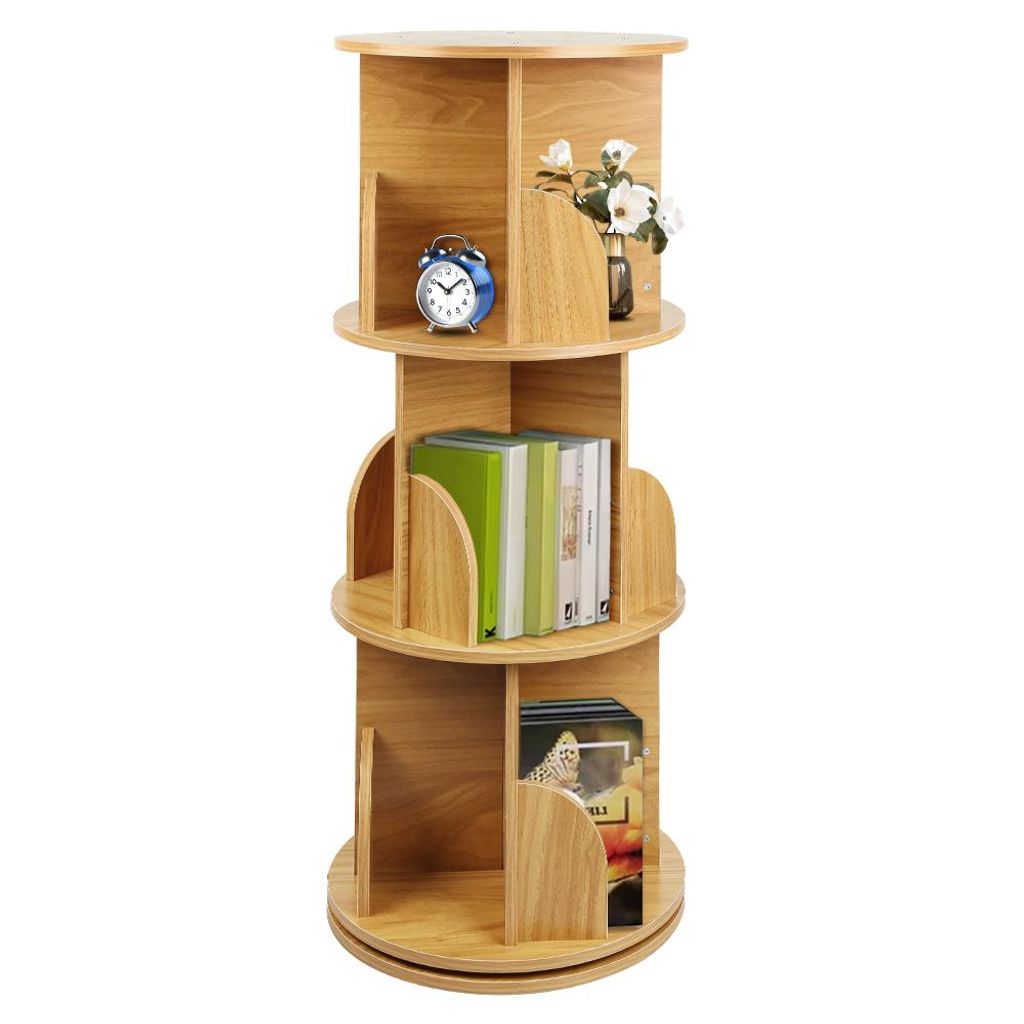 Étagère d'angle en bois, rotative à 360°, à 3 niveaux, pour Image du produit 