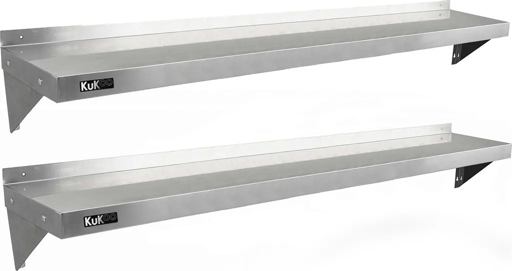 Double Étagère Murale Gastro Inox 600mm - Rangement Cuisine Robuste