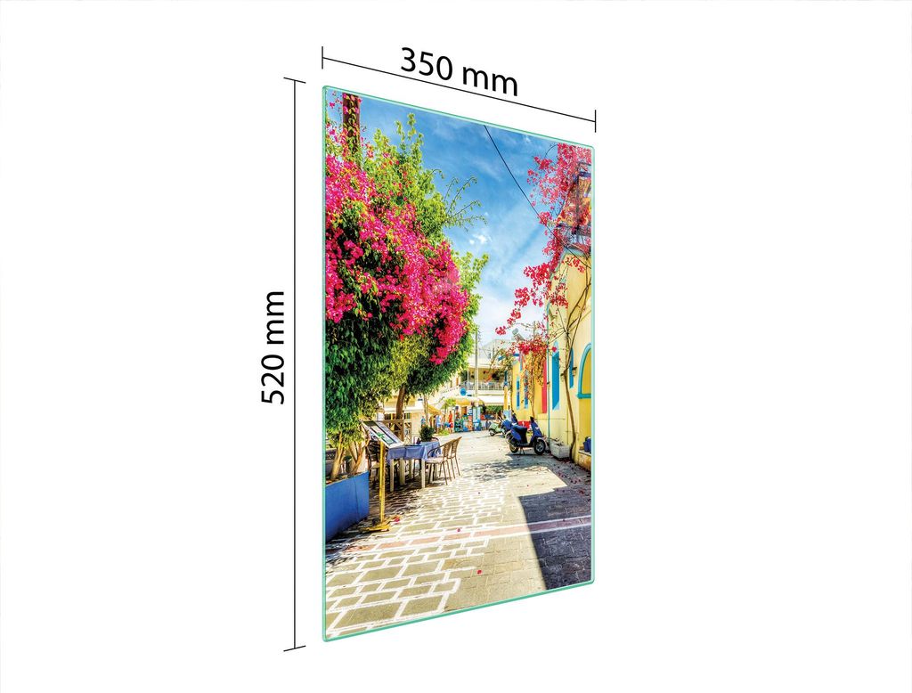 Herdabdeckplatte 35x52 Glaskeramikkochfeld Abdeckung Spritzschutz Glasplatte Deko Schneidebrett Stadt Bunt