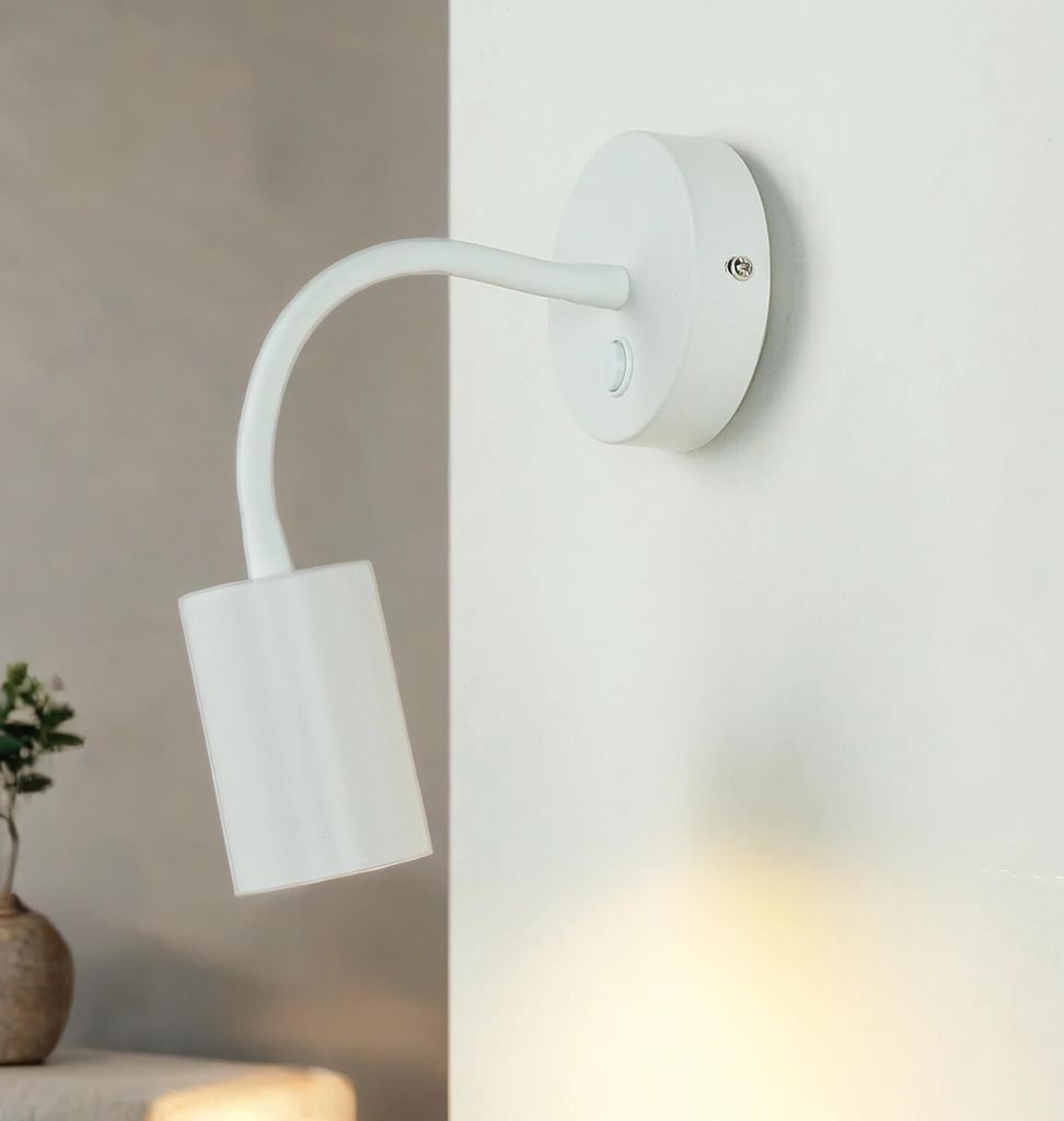 Leselampe mit Schalter Schwanenhals Weiß GU10 Wandleuchte Schlafzimmer Wohnzimmer Jugendzimmer Kinderzimmer
