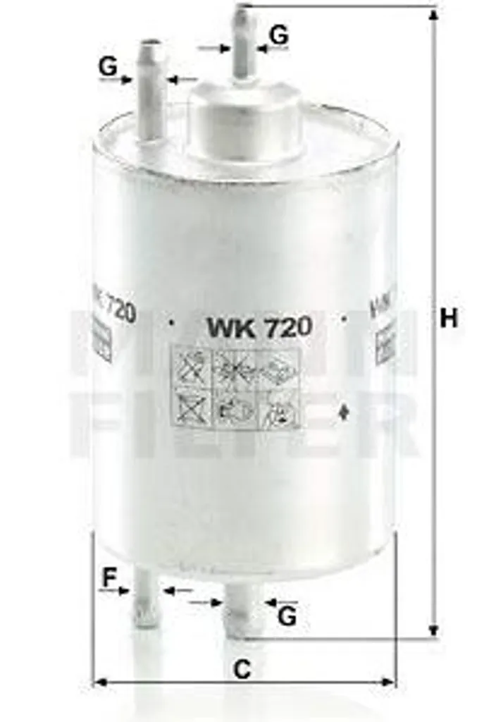 Filtre à carburant MANN-FILTER WK 720 pour Mercedes Classe C E S SLK CLK