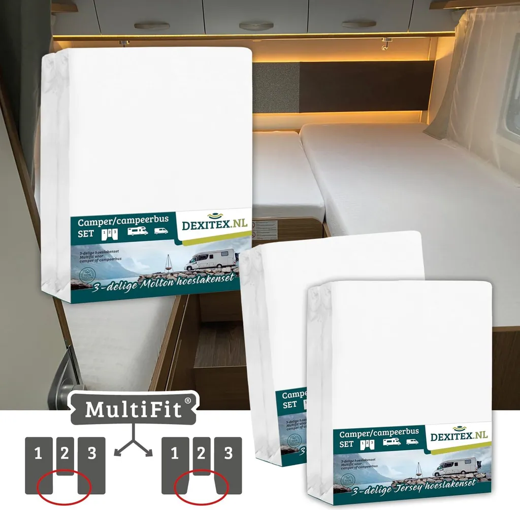Kit Draps pour Lit Central Camping-car - Pack Textile Complet Lit Longueur