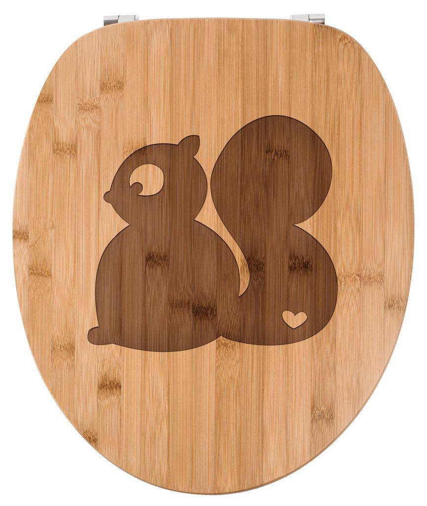 Mr. & Mrs. Panda WC Sitz Eichhörnchen - Transparent - Geschenk, Wood, Wald, WC-Brille, Klodeckel, Toilettendeckel, Eichhorn, Waldtiere, Deckel, Br...