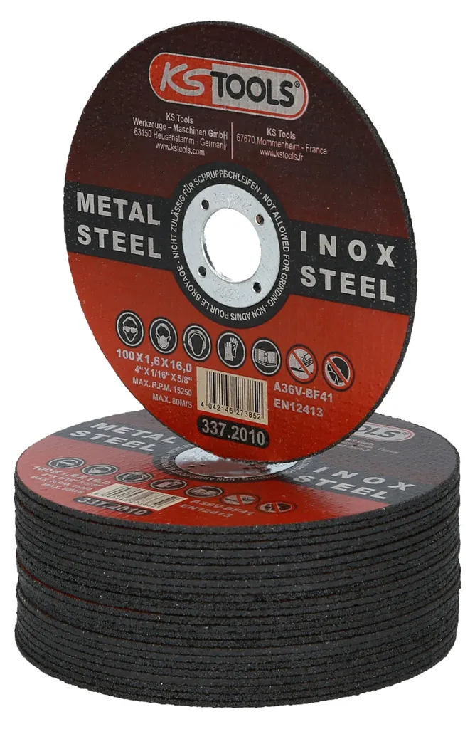 Disque à tronçonner 100 mm haute endurance KS Tools 337.2010 - 25 unités