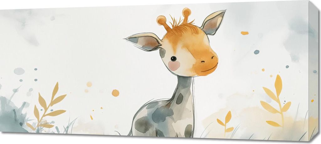 Bild 90x40cm Kleine Giraffe