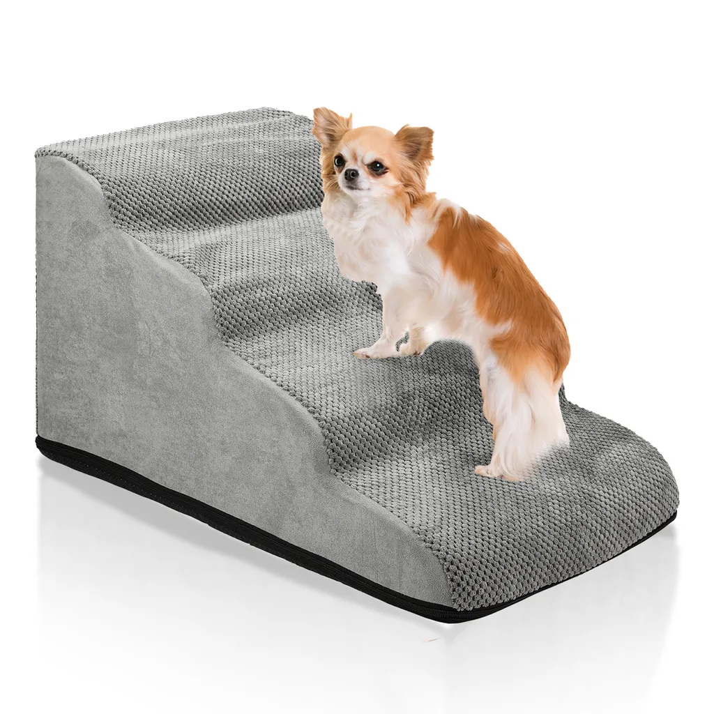 TolleTour Scale per Cani 4 Gradini Grigio | Scaletta per Gatti Divano