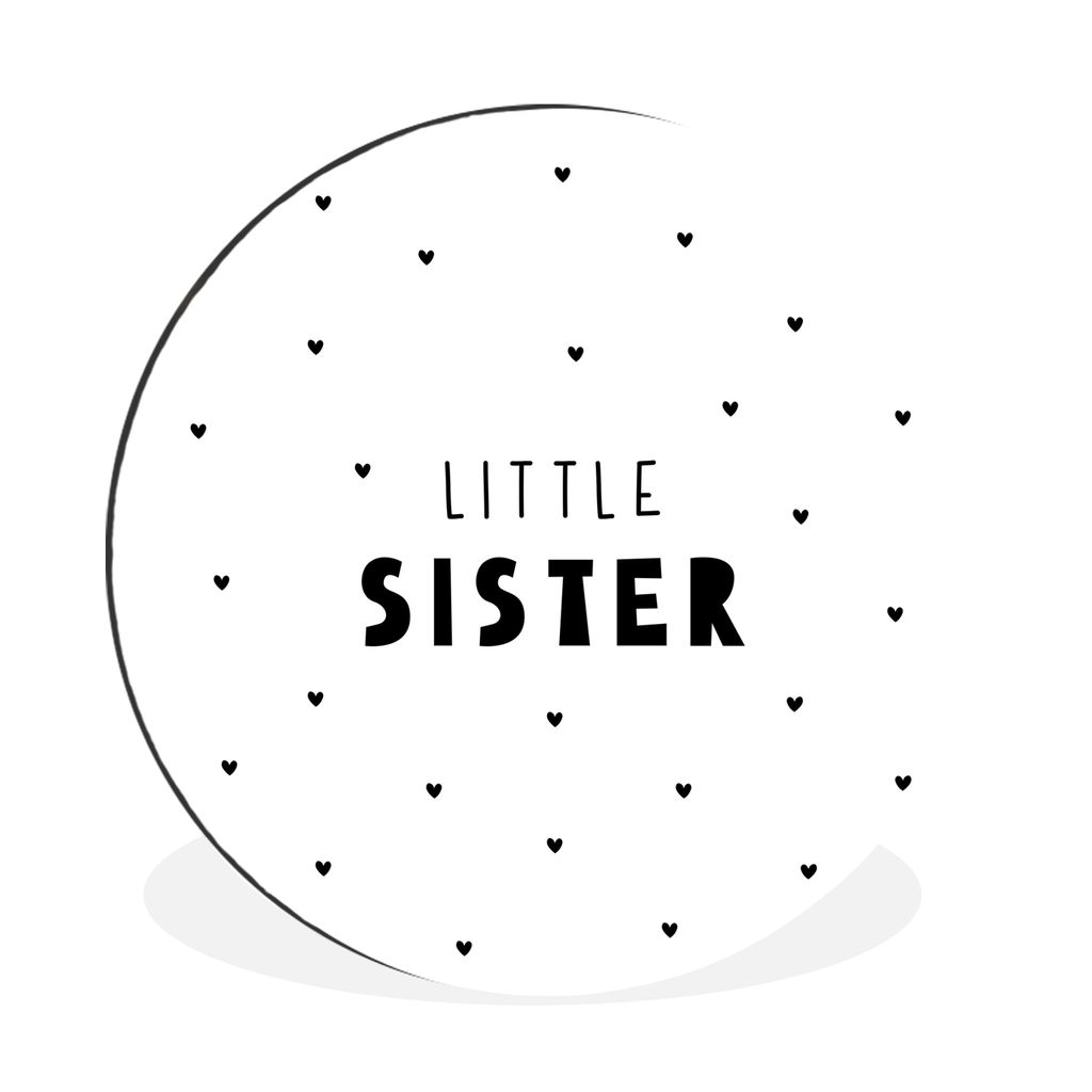 MuchoWow Aluminium Wandkreis Mädchen - Kleine Schwester - Sprichwörter - Zitate Ø 30 cm Wanddeko Modern Wohnzimmer - Wand Bild - Wohnzimmer - ...