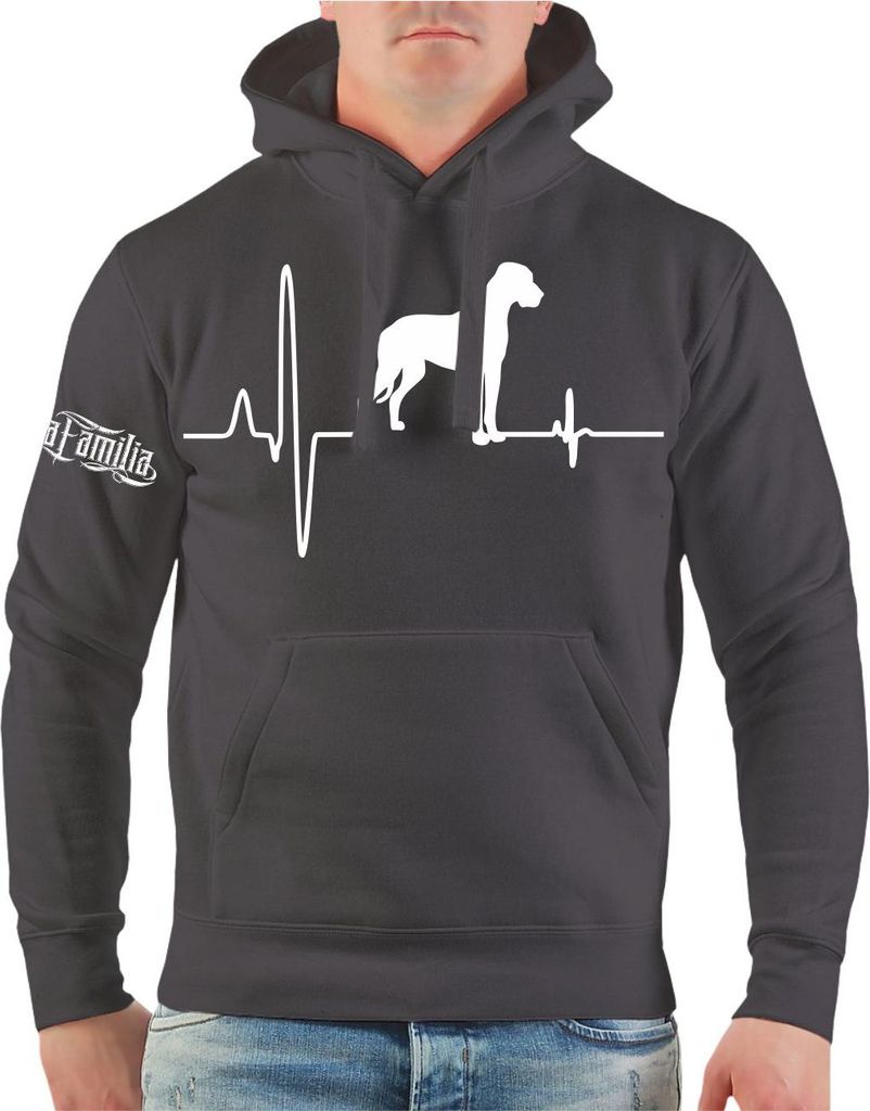 Herren Kapuzenpullover Deutsche Dogge Herzschlag