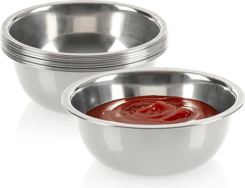 com-four 8x Saucenschälchen - kleine Schalen - Schüssel für Saucen, Dips und Snacks - Snackschalen, Schalen-Set - Gewürzschale - Metallschüs...