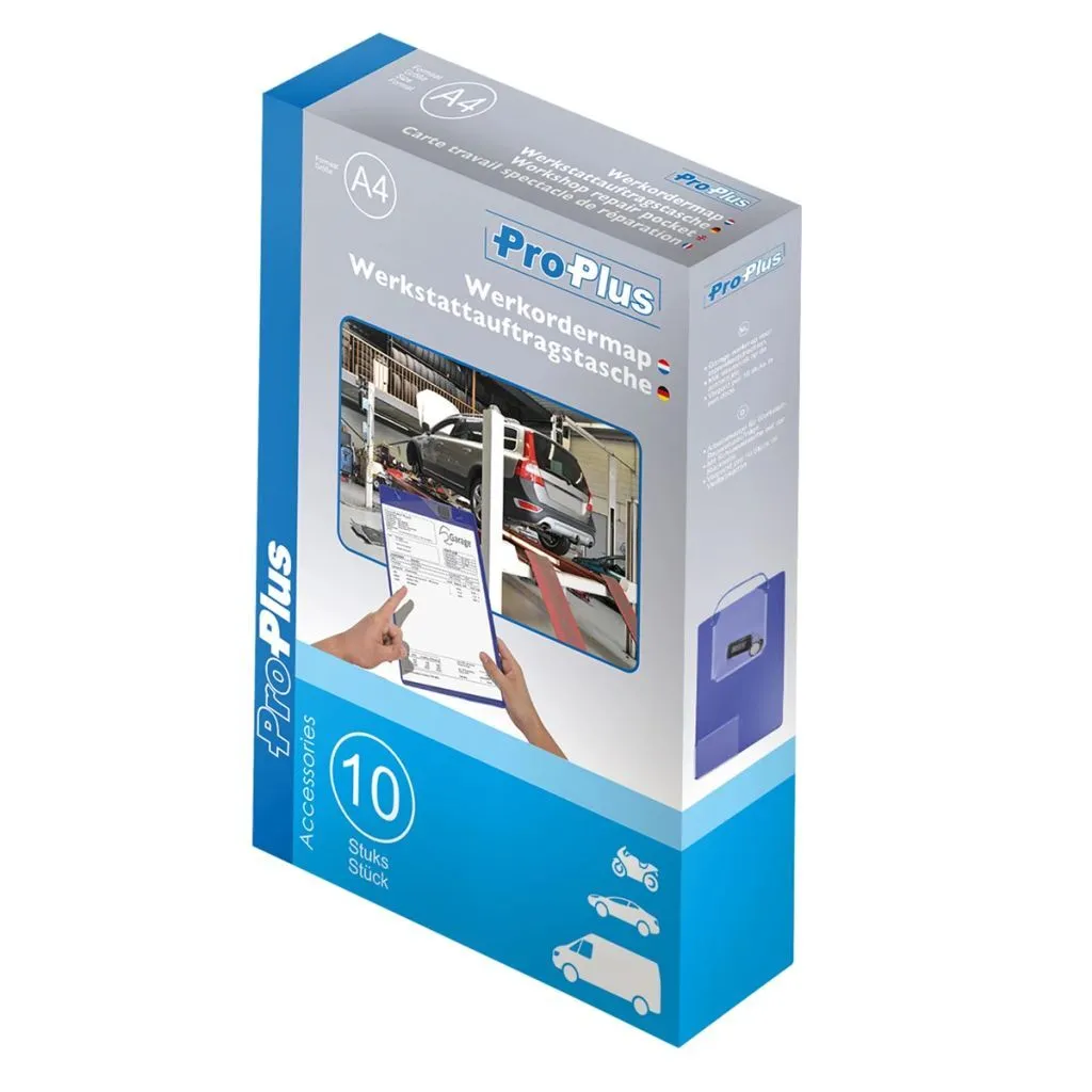 Protège-document d'atelier A4 bleu avec rangement clés - Pack de 10 unités - 7