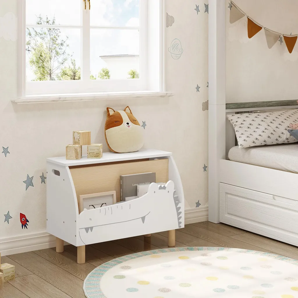 Rangement Jouets et Livres Enfant Ivoire - Solution Gain de Place Bois - 4