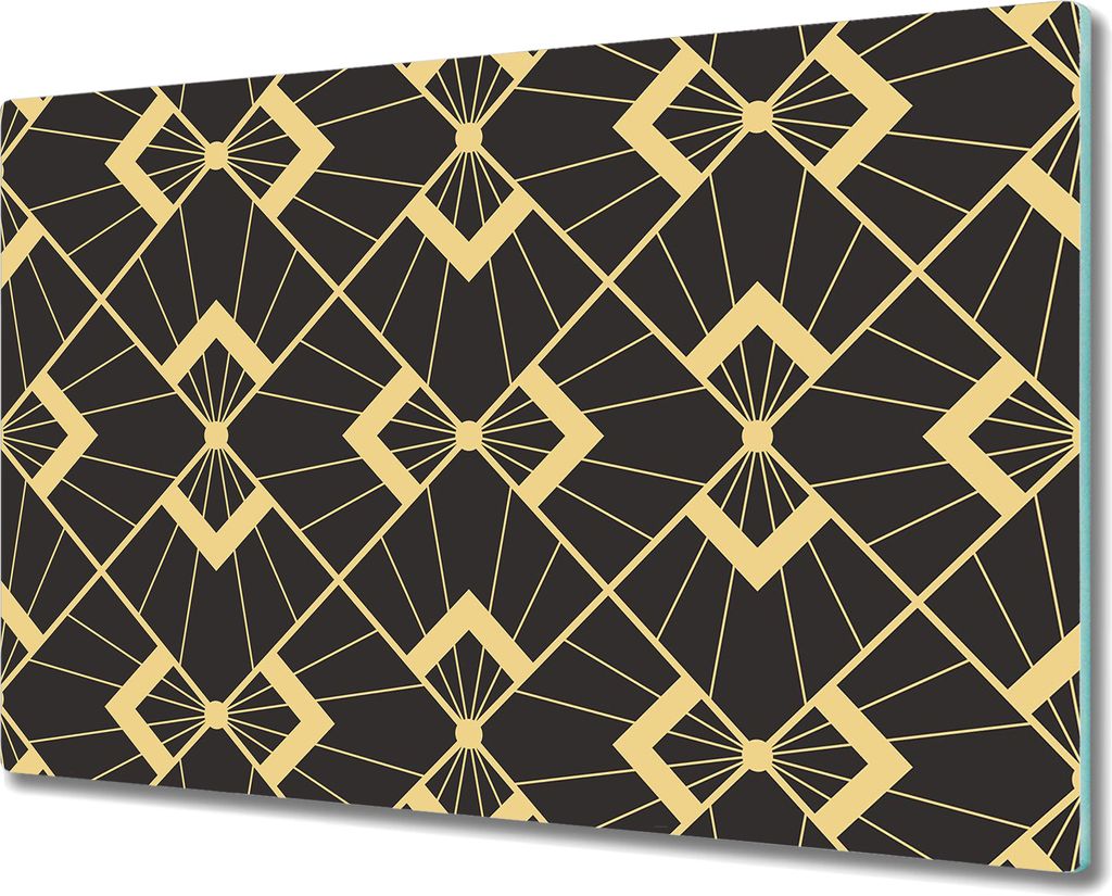 Glas Schneidebrett Herdabdeckplatten Schneideplatten - 80x52 cm - Abstrakt schwarz