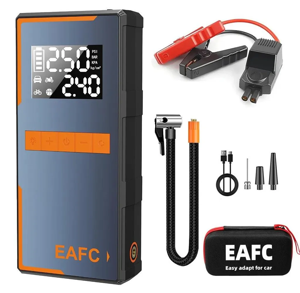 Kit de Secours Routier : Démarreur de Batterie et Gonfleur Pneu Portable