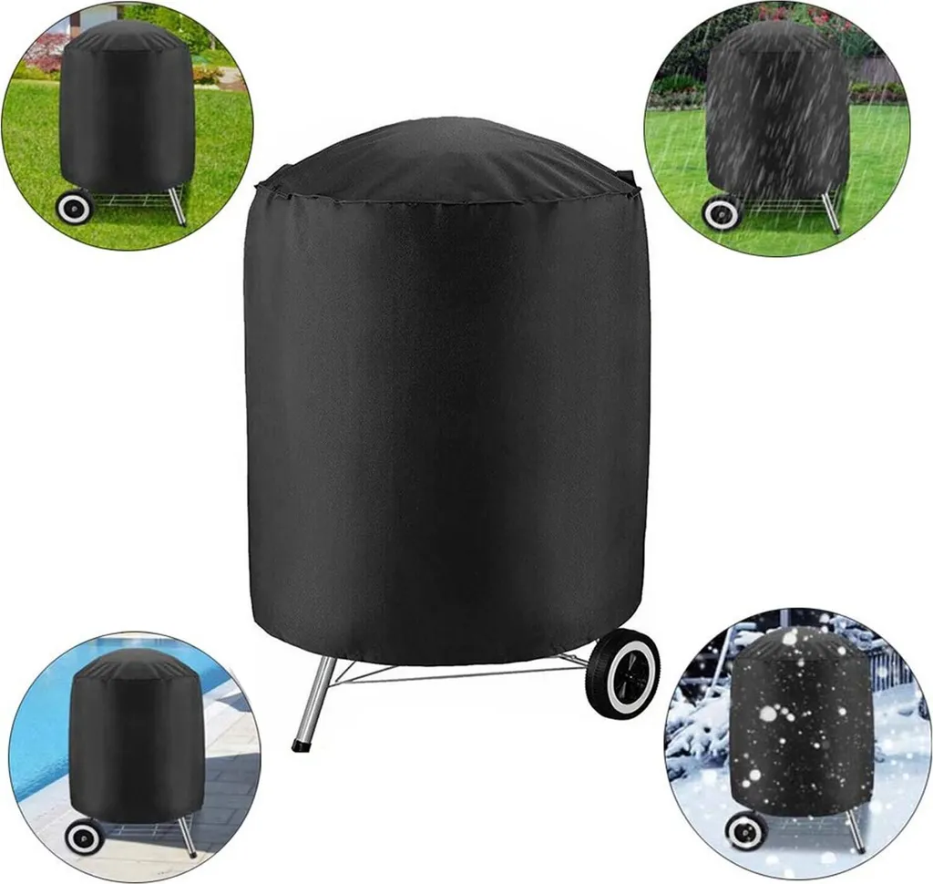 Housse de protection gril 77x58x58 cm bâche étanche pour barbecue noir